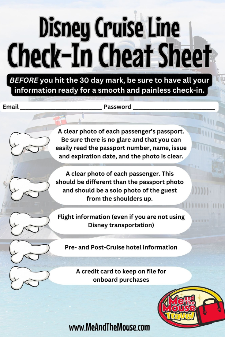 disney cruise check in requirements